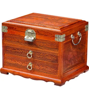 Дървена ковчег за бижута, Veulettes Пръстен, колие, Обеци, Кутии за бижута, Органайзер, Гривна Голям размер, Дисплей за съхранение на женски аксесоари. Изображение 5
