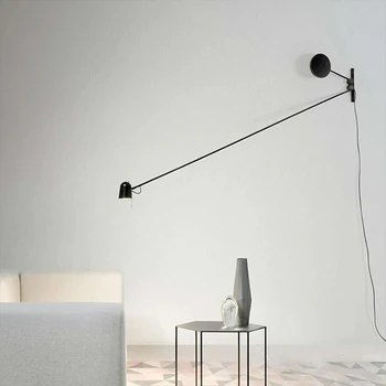 Минималистични, Черно-бял, с монтиран на стената лампа в италиански стил, с регулируема яркост на led стена лампа за плуване Luminaria за хол, спалня, стенен декор Изображение 0