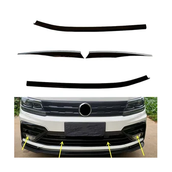 Колата Лъскаво черен Под, централна решетка, лайсни за предна решетка, хастар фарове за мъгла, фаровете за VW Tiguan Rline 2017-2021 Изображение 1