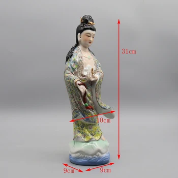 Статуята на Гуаньинь, керамични статуя на ръчно рисувани, Богинята на Милосърдието, Майка-Буда Изображение 1