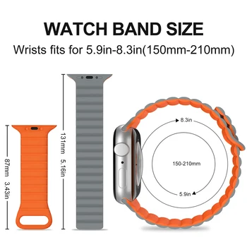 Силиконов Ремък Линия За Apple Watch Magnetic Band Ultra 2 49 мм 44 мм 40 мм 41/45 мм Correa iWatch series 9 8 7 6 SE 5 4 3 42 мм 38 мм Изображение 2