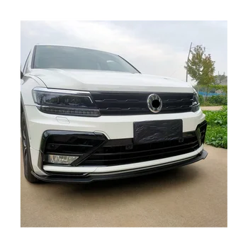 Колата Лъскаво черен Под, централна решетка, лайсни за предна решетка, хастар фарове за мъгла, фаровете за VW Tiguan Rline 2017-2021 Изображение 3